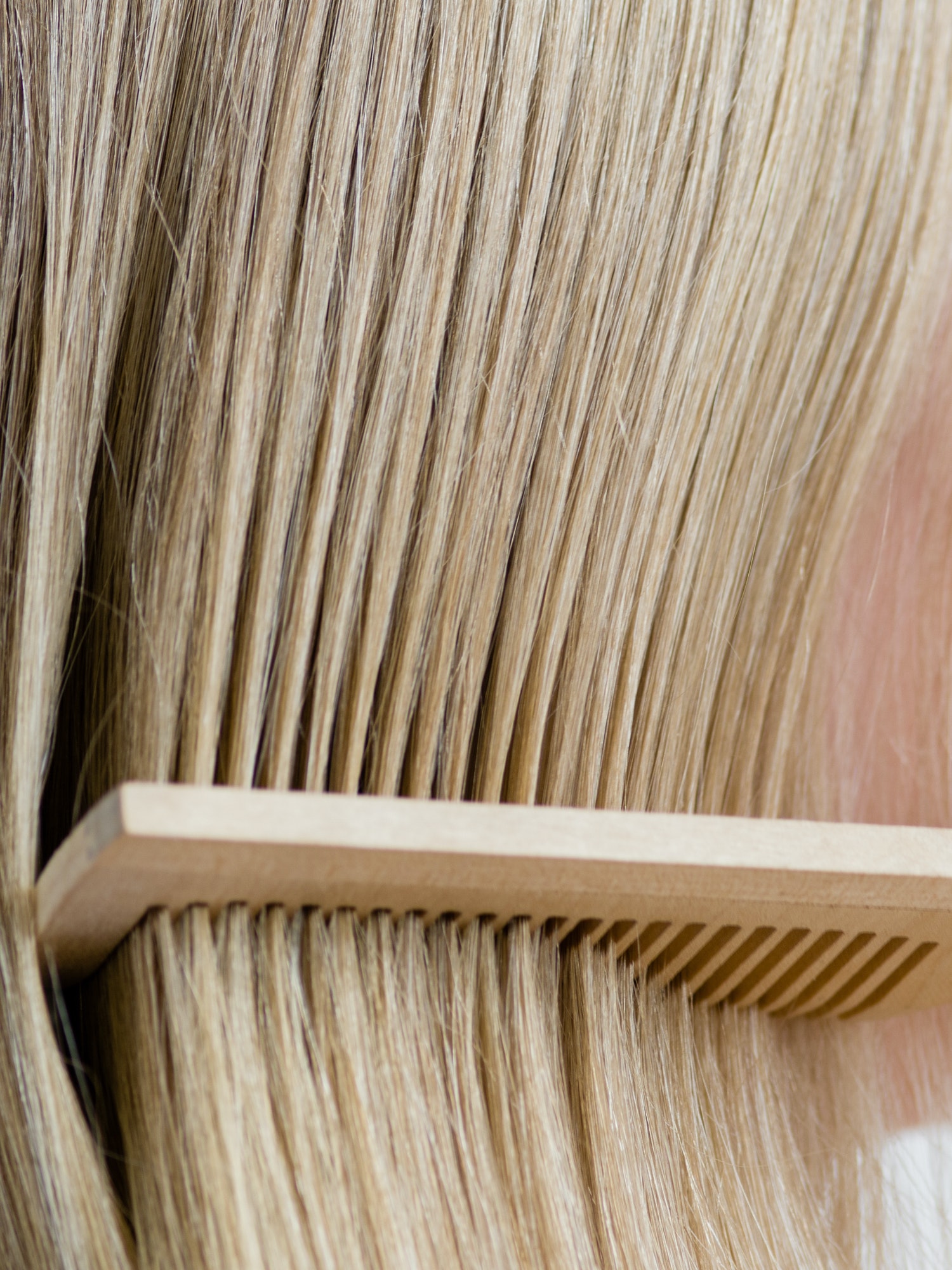 Hairbrushing woman hairbrush blonde long healthy hair beauty